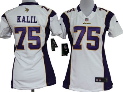 Minnesota Vikings 75 Matt Kalil White Womens Team Nike Jerseys